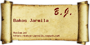 Bakos Jarmila névjegykártya